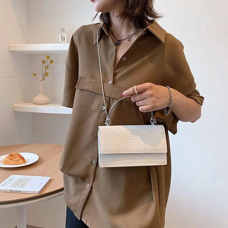 Summer Casual Solid Handbag Chain Crossbody Bag