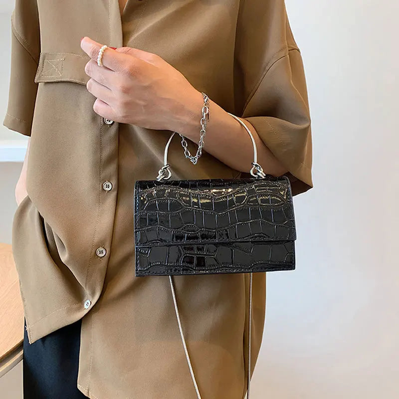 Summer Casual Solid Handbag Chain Crossbody Bag