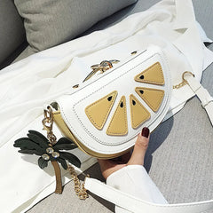 Summer Fruit Ring Handbag Women PU Chain Shoulder Bag