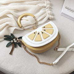 Summer Fruit Ring Handbag Women PU Chain Shoulder Bag