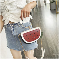 Summer Fruit Ring Handbag Women PU Chain Shoulder Bag
