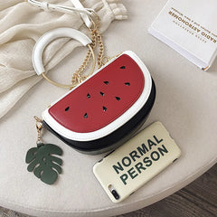 Summer Fruit Ring Handbag Women PU Chain Shoulder Bag