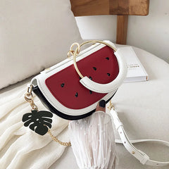 Summer Fruit Ring Handbag Women PU Chain Shoulder Bag