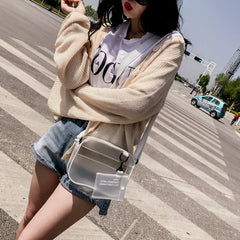 Transparent PVC Jelly Bag Shoulder Handbag