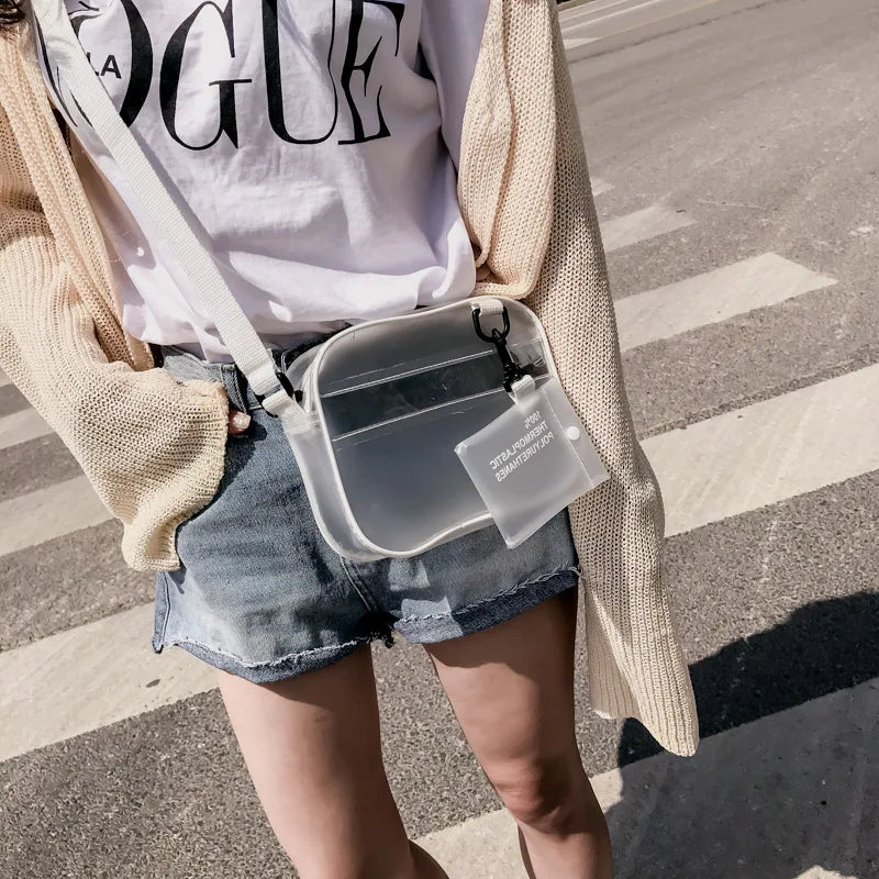 Transparent PVC Jelly Bag Shoulder Handbag