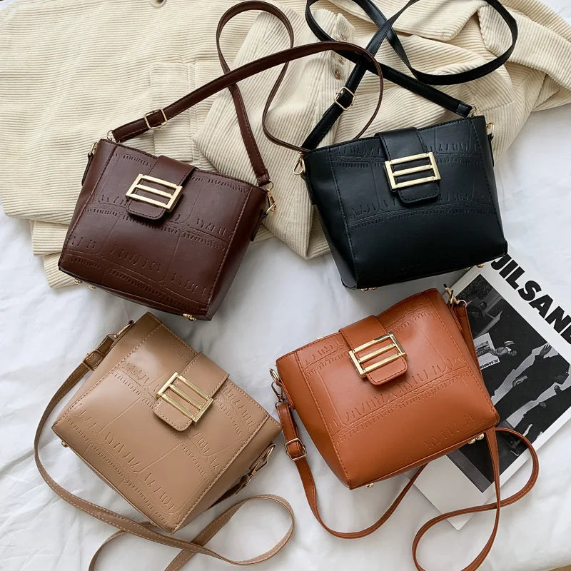 Summer Women's Bucket Bag Solid Shoulder Bag Ladies Handbag Diagonal