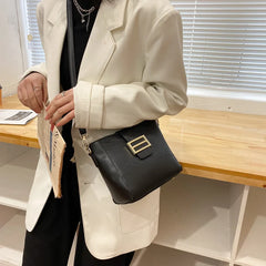 Summer Women's Bucket Bag Solid Shoulder Bag Ladies Handbag Diagonal