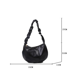 Summer Pleated Handbags for Women PU Cloud Bags Leisure Armpit Bag