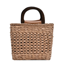 Summer Straw Rattan Crossbody Bag Hand-woven Shoulder Purses for Vacation