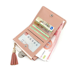 Tassel Women Wallet Small Leather Zipper Purse Portefeuille Female Clutch