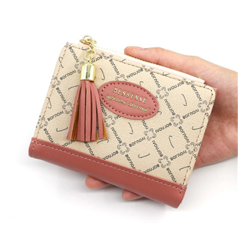 Tassel Women Wallet Small Leather Zipper Purse Portefeuille Female Clutch