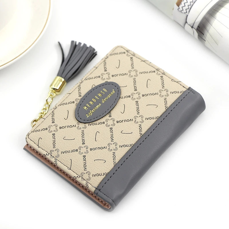 Tassel Women Wallet Small Leather Zipper Purse Portefeuille Female Clutch