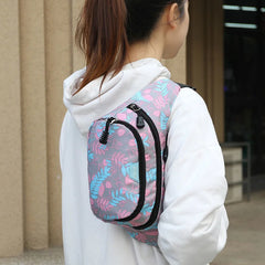 Techwear Print Oxford Crossbody Bags Waist Belt Phone Banana Sling Bag