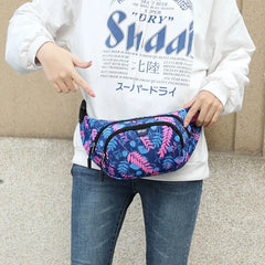 Techwear Print Oxford Crossbody Bags Waist Belt Phone Banana Sling Bag