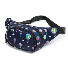 Techwear Print Oxford Crossbody Bags Waist Belt Phone Banana Sling Bag