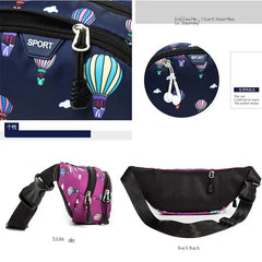 Techwear Print Oxford Crossbody Bags Waist Belt Phone Banana Sling Bag