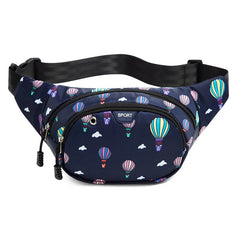 Techwear Print Oxford Crossbody Bags Waist Belt Phone Banana Sling Bag