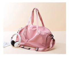 Women's Fitness Yoga Bag Shoe Pocket Waterproof Nylon Weekend Sport Bag