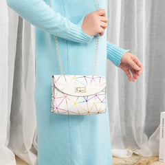 Crack Print Crossbody Bag Chain Messenger Shoulder Handbag
