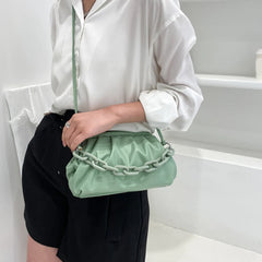Women Hobo Bags PU Leather Plush Shoulder Crossbody Messenger Bag Chain Handbag