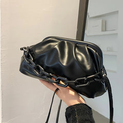 Women Hobo Bags PU Leather Plush Shoulder Crossbody Messenger Bag Chain Handbag