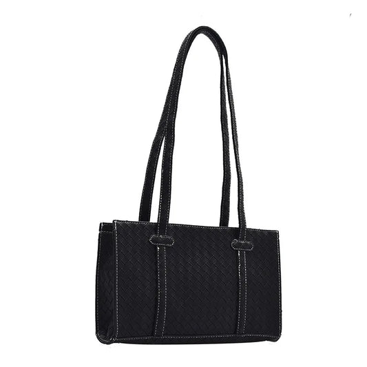 Woven Handbags Women Bales Tide Weave Hand Shoulder Lady Retro Solid Purse Small