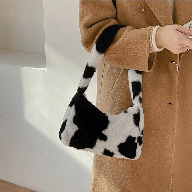 Wild Cow Print Underarm Bag for Women