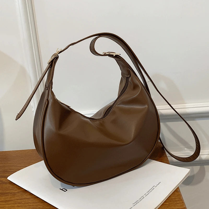 Vintage Leather Crossbody Bag Women Shoulder Handbag