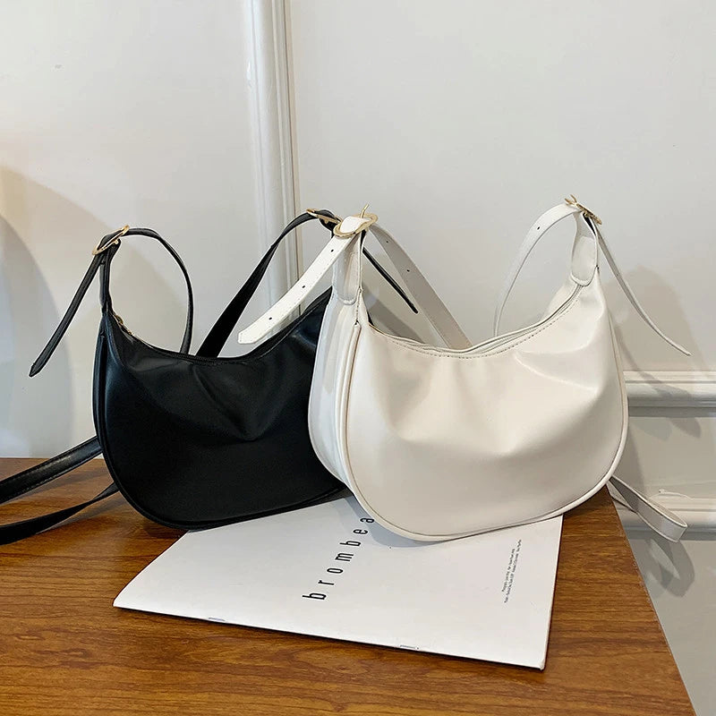 Vintage Leather Crossbody Bag Women Shoulder Handbag