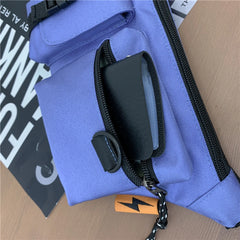 Vintage Solid Shoulder Crossbody Bag Women Layers Chest Waist Packs