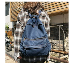 Vintage Style Jeans Backpacks Bags Large Size School Bags Denim Travel Bags