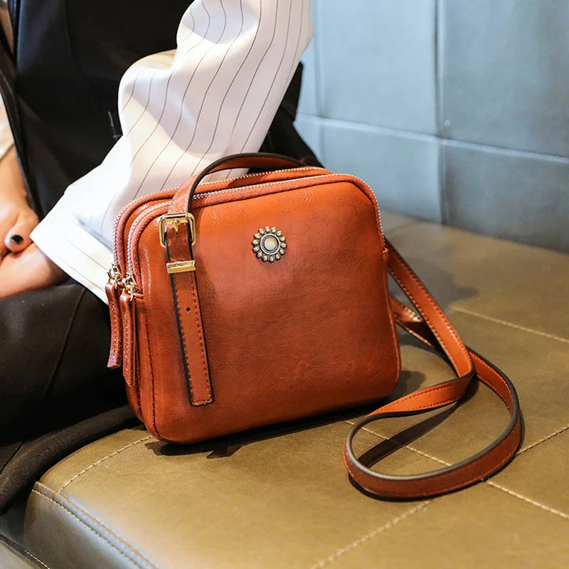Vintage Style Shoulder Bag Square Crossbody Bags For Women