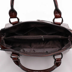 Crocodile Pattern Shoulder Bag Large Capacity Tote