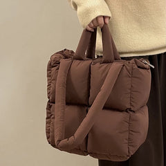 Winter Quilted Nylon Women Shoulder Bag Down Cotton Ladies Handbags
