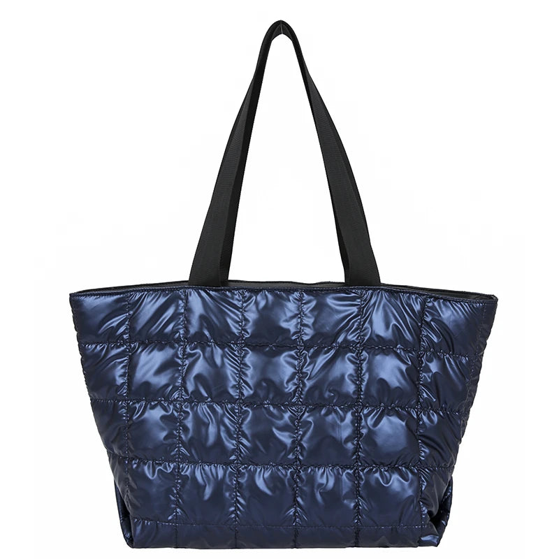 Winter Large Capacity Green Shoulder Bag Quilted Bucket Totes