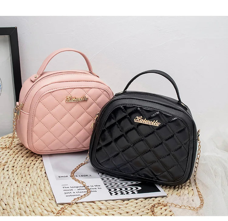 Winter PU Handbags Wild Rhombus Women's Shoulder Bag Girls Messenger Bag