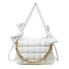 Braided Shoulder Bag for Women, Chain Crossbody Handbag, Winter Armpit Bag