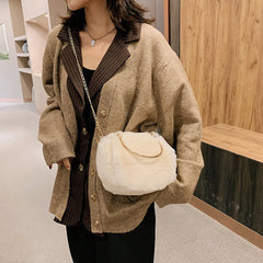 Winter Faux Fur Handbags Plush Chain Shoulder Crossbody Bags For Women