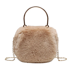 Winter Faux Fur Handbags Plush Chain Shoulder Crossbody Bags For Women