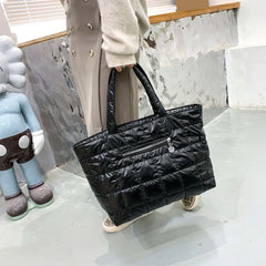Winter Warm Space Cotton Casual Tote Bag High Capacity Women's Bag