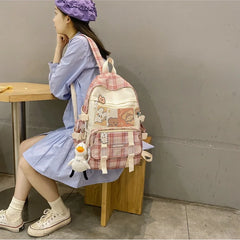 Woman Canvas Backpack Lightweight Candy Colors Laptop Outdoor Travel Bags