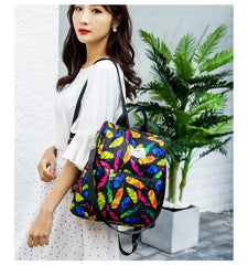 Women Backpack with Flower Print Soft School Bags for Teenage Girls