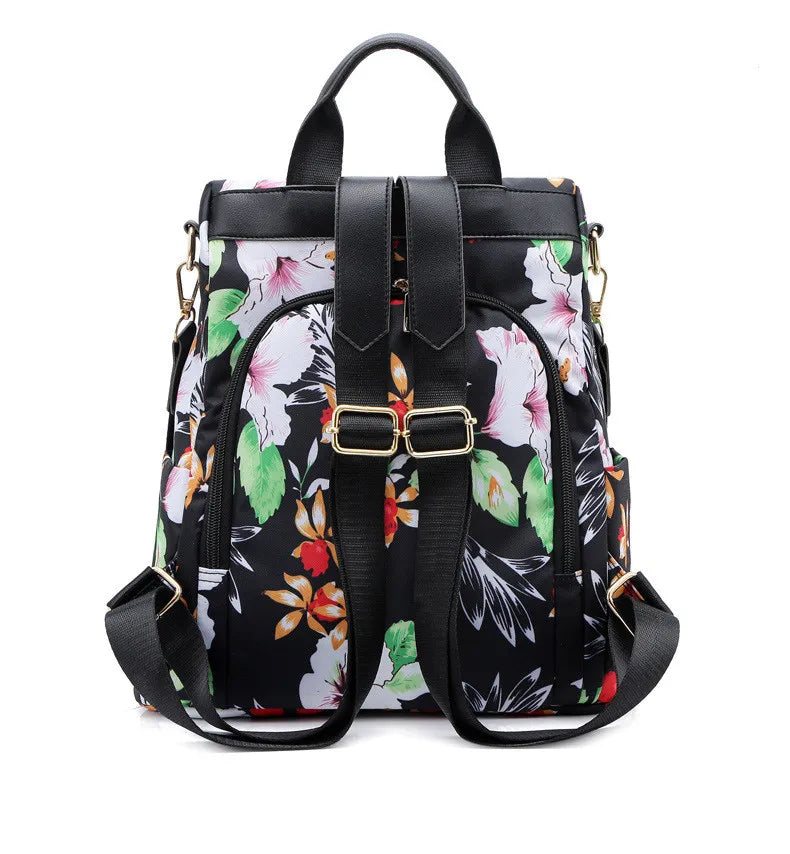 Women Backpack with Flower Print Soft School Bags for Teenage Girls