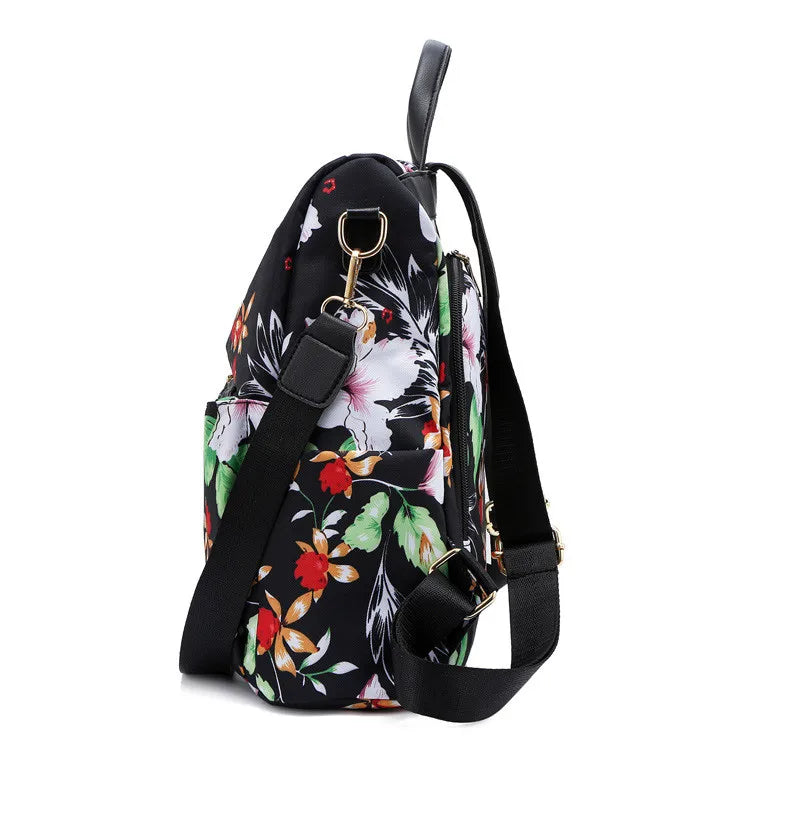 Women Backpack with Flower Print Soft School Bags for Teenage Girls