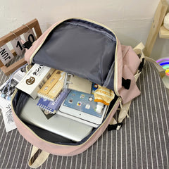 Women Backpack Canvas School Book Bag Large Capacity Rucksack