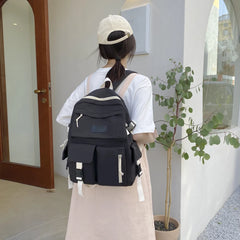 Women Backpack Canvas School Book Bag Large Capacity Rucksack