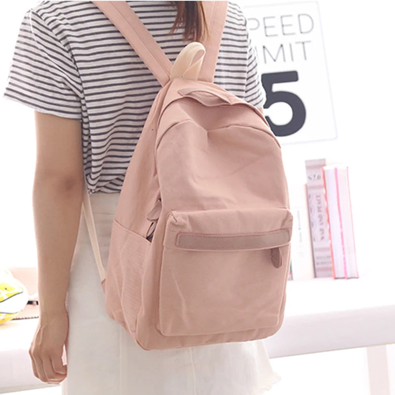 Canvas Backpacks Boys Shoulder School Bag Rucksack for Girls Travel Pack