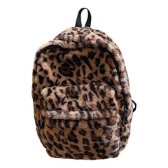 Women Cow Print Backpack Leopard Pattern Travel Bag