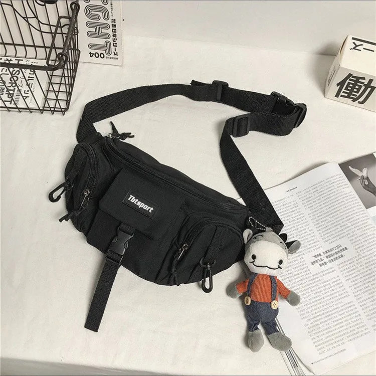 Women Functional Techwear Crossbody Bags Men Street Casual Sport Waist Bag