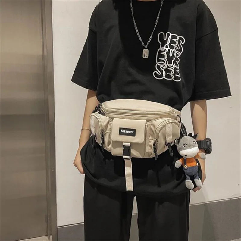 Women Functional Techwear Crossbody Bags Men Street Casual Sport Waist Bag